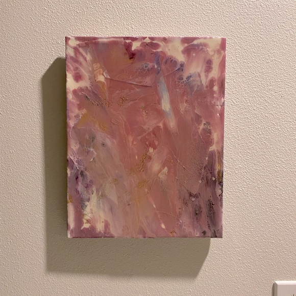 Abstract Paintings On Canvas , Amazing Clear Cast with Resin Original 12”x 12” - Picture 1 of 2